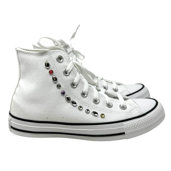 Converse Chuck Taylor High Sneakers Canvas White Skate Shoes Women Size A10290C - Picture 2 of 8
